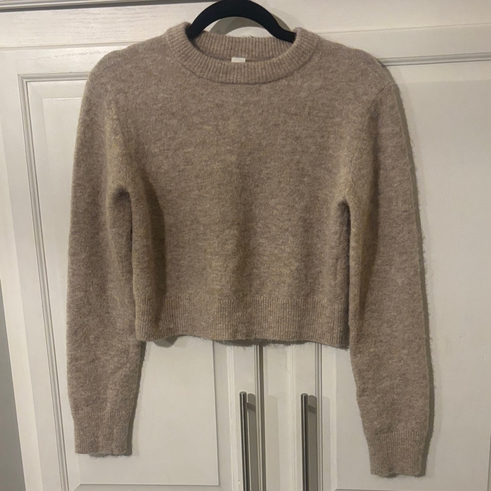 Lululemon Cozy Cropped Crewneck Women's Sweater - Taupe Sz Sm